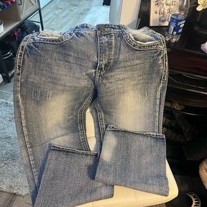 Men's Black Blue Jeans